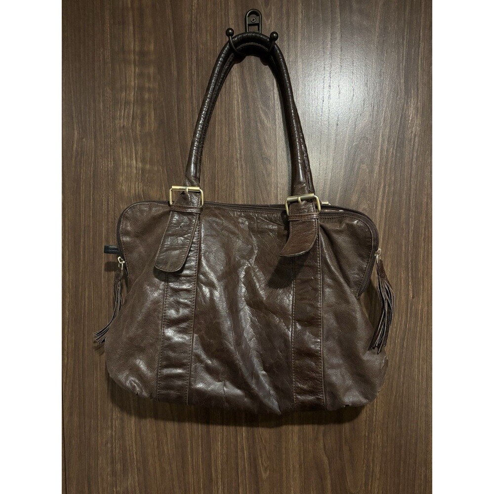 Latico Women's Leather Shoulder Brown Medium Bag Purse Double Handles Zipper